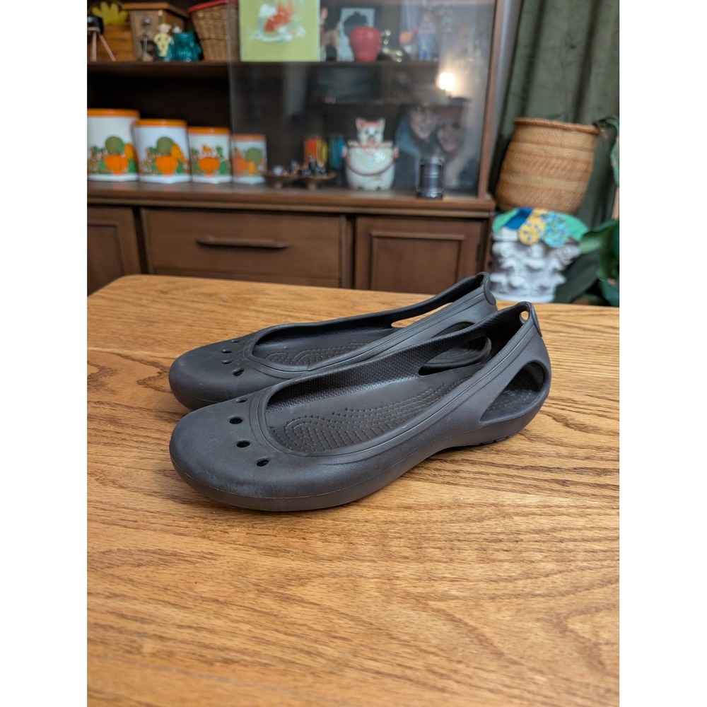 Crocs Kadee Ballet Flats Womens 7 Dark Espresso Brown Slip On Comfort Shoes